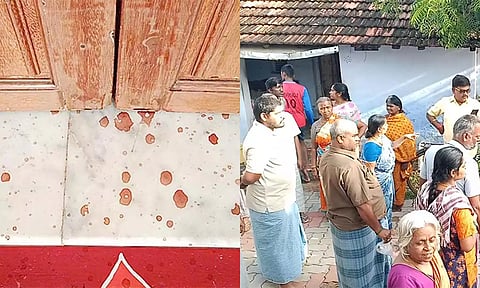 நள்ளிரவில் வீடுகளில் ரத்தம் தெளிக்கப்பட்டதால் மக்கள் பீதி