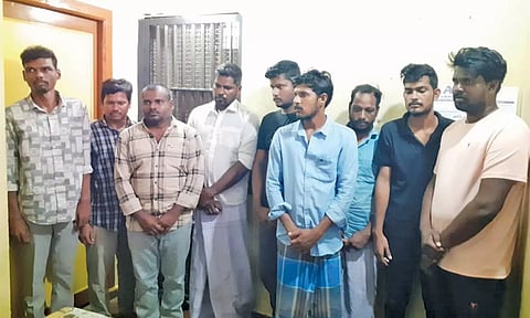 கஞ்சா கடத்தல் வழக்கில் கைது செய்யப்பட்டவர்கள்.