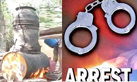 சாராயம் விற்ற பெண் உள்பட 2 பேர் கைது