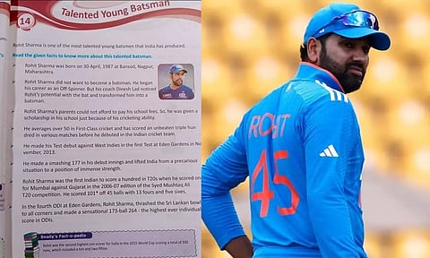 பாடப்புத்தகத்தில் இடம் பிடித்த ரோகித் சர்மா- வைரலாகும் புகைப்படம்