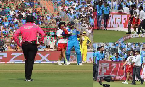 பாதுகாப்பில் குறைபாடா? கோலியை நெருங்கிய பாலஸ்தீன ஆதரவாளரால் பரபரப்பு