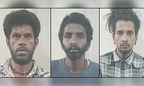 போதை காளான் விற்ற சந்தோஷ், ராஜபாண்டி மற்றும் அகஸ்டின்.