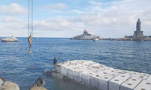 கன்னியாகுமரியில் மேலும் ஒரு புதிய படகு தளம் அமைக்கும் பணி தீவிரம்