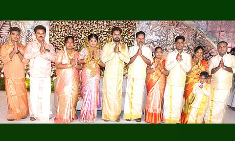 ஸ்ரீகாமாட்சி குரூப்ஸ்- எஸ்.பி.எல். குரூப்ஸ் இல்ல திருமண விழா நடந்தது