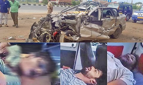 சாலையோரமாக நிறுத்த முயன்ற லாரி மீது கார் மோதி விபத்து: 3 பேர் பலி