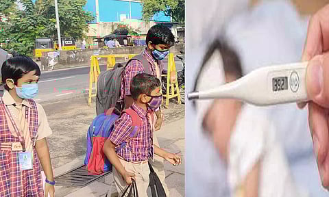 முக கவசம் அணிந்து பள்ளிக்கு வரும் மாணவ-மாணவிகள்