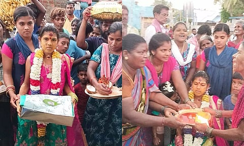 சர்க்கஸ் நடத்த வந்த சிறுமிக்கு சடங்கு நடத்திய கிராம மக்கள்- சீர்வரிசை வழங்கி அசத்தினர்