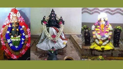 கோப்பணம்பாளையம் விநாயகர், நன்செய் இடையாறு விநாயகர், குமாரபாளையம் விநாயகர் சிறப்பு அலங்காரத்தில் இருந்த காட்சி.