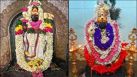 சிறப்பு அலங்காரத்தில் பரமத்திவேலூர் பேட்டை பகவதி அம்மன் கோவிலில் முருகப்பெருமான், கோப்பணம்பாளையம் பரமேஸ்வரர் ஆலயத்தில் பாலமுருகன் அருள் பாலித்த காட்சி.