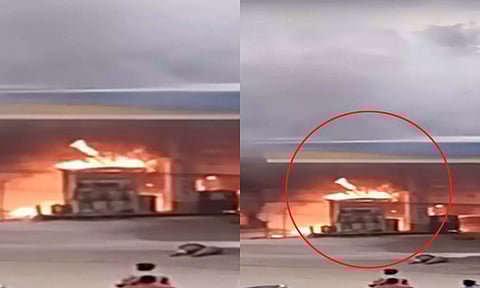 சென்னை பெட்ரோல் பங்கில் திடீர் தீ விபத்து..