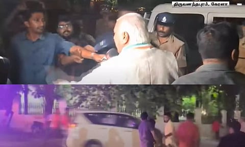 காரை வழிமறித்து மாணவர்கள் போராட்டம்: ஆவேசம் அடைந்த கேரள மாநில ஆளுநர்