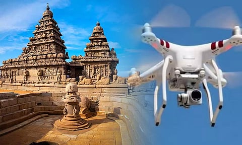 மாமல்லபுரம் கடற்கரை கோவிலில் டிரோன்கள் பறக்க தடை- மீறினால் நடவடிக்கை பாயும் என்று எச்சரிக்கை