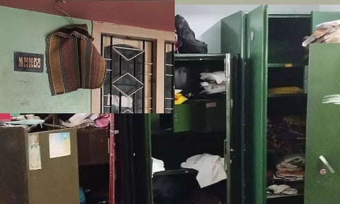 கேமரா மீது மிதியடி போட்டுள்ளதையும் படத்தில் காணலாம்.