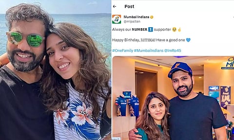 ரோகித் மனைவிக்கு பிறந்தநாள் வாழ்த்து தெரிவித்த மும்பை அணி- காட்டமாக கமெண்ட் செய்த ரசிகர்கள்