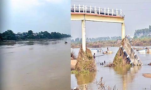 ஆற்றில் மூழ்கிய உறை கிணறுகளை சீரமைக்கும் பணி தீவிரம்