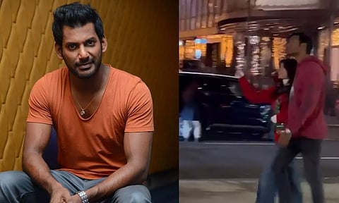 வெளிநாட்டில் இளம்பெண்ணுடன் விஷால்.. முகத்தை மூடி ஓடும் வீடியோ வைரல்