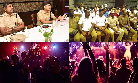 உரிமையாளர்களுடன் செங்கல்பட்டு மாவட்ட போலீஸ்சூப்பிரண்டு சாய் பிரணீத் ஆலோசனை நடத்தியபோது எடுத்தபடம்.