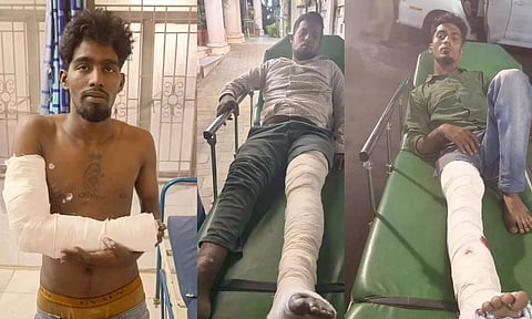 மருந்து கடை அதிபர் கொலை: கைதான 3 வாலிபர்களின் கை-காலில் 'மாவு கட்டு'
