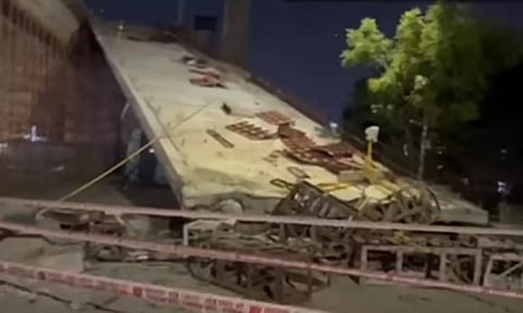 சென்னை ஆதம்பாக்கத்தில் பறக்கும் ரெயில் பாலம் சரிந்து விபத்து