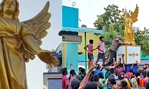 கிறிஸ்தவ ஆலயத்தின் ஏஞ்சல் சிலையில் இருந்து தண்ணீர் வடிந்த அதிசயம்