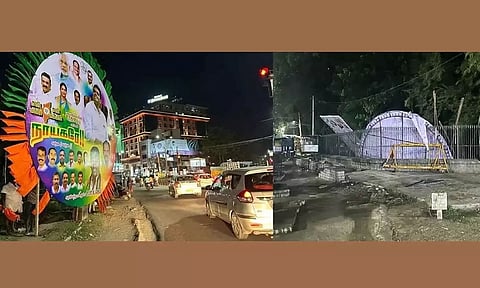 வேலூரில் அண்ணாமலை வரவேற்பு பேனர்கள் கிழிப்பு-கால்வாயில் வீச்சு: பா.ஜ.க.வினர் அதிர்ச்சி