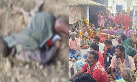 யானை தாக்கி விவசாயி பலி- உடலை சாலையில் வைத்து மறியலில் ஈடுபட்ட உறவினர்கள்