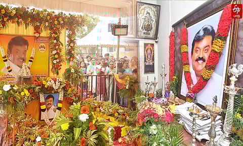 விஜயகாந்த் நினைவிடத்தில் தொடர்ந்து பொதுமக்கள் மரியாதை: ஒரு மாதத்தை கடந்த பிறகும் கூட்டம் குறையவில்லை