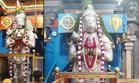 சுசீந்திரம் தாணுமாலயசாமி ஆஞ்சநேயருக்கு வெள்ளி அங்கி