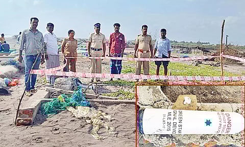 கடற்கரையில் ஒதுங்கிய மர்ம பொருள்