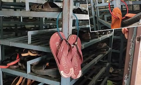 திருப்பதியில் செருப்புக்கு பூட்டுப்போட்டு சென்ற பக்தர்கள்