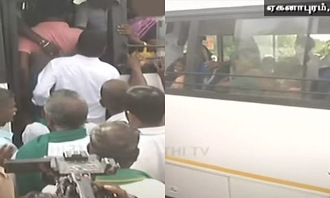 நில எடுப்பு அலுவலகத்தை டிராக்டருடன் முற்றுகையிட்ட கிராம மக்கள் கைது