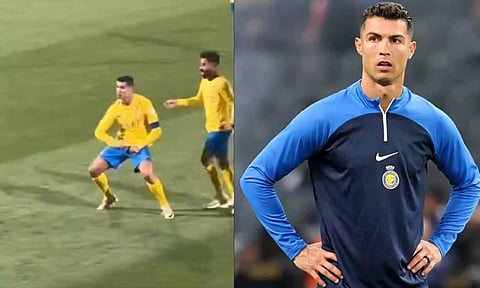 வீடியோ: மெஸ்சி என்று கோஷம் எழுப்பிய ரசிகர்களை நோக்கி ஆபாச சைகை- ரொனால்டோவுக்கு தடை