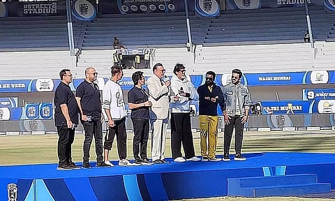 நாட்டு நாட்டு பாடலுக்கு நடனம் ஆடிய சச்சின், சூர்யா, ராம் சரண், அக்ஷய்