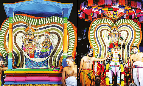 ஸ்ரீகாளஹஸ்தி சிவன் கோவிலில் பல்லக்கு சேவை