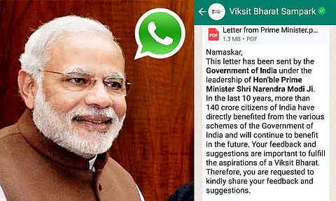 வாட்ஸ்-அப் இல் மோடியின் கடிதம்: தேர்தல் விதிமீறல் என காங்கிரஸ் புகார்