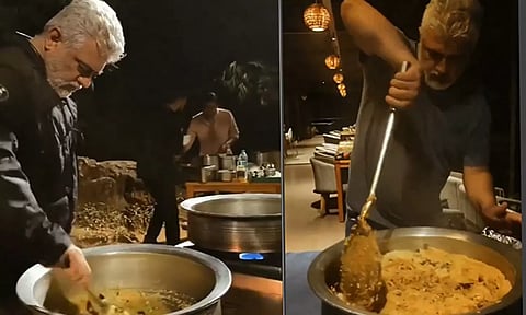 நண்பர்களுக்காக பிரியாணி செய்து கொடுத்த நடிகர் அஜித்