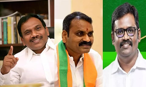 நீலகிரி தொகுதியில் மும்முனை போட்டி - ஆ. ராசாவை எதிர்த்து களம் காணும் எல். முருகன்