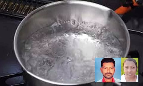 கணவர் மீது வெந்நீரை ஊற்றி சித்ரவதை செய்து கொன்ற மனைவி- மது போதையில் துன்புறுத்தியதால் ஆத்திரம்