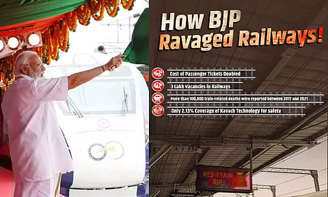 தன்னுடைய சுய விளம்பரத்திற்காக ரெயில்வே துறையை மோடி சீரழித்துள்ளார் - மல்லிகார்ஜூன கார்கே