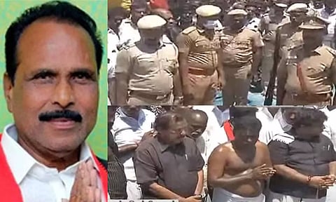 21 குண்டுகள் முழங்க அரசு மரியாதையுடன் புகழேந்தி எம்.எல்.ஏ. உடல் தகனம்