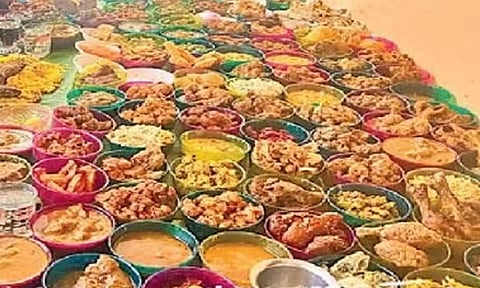 யுகாதி பண்டிகையில் அசத்திய பேரன்கள்: முதியவருக்கு 108 வகை பாகுபலி உணவு விருந்து