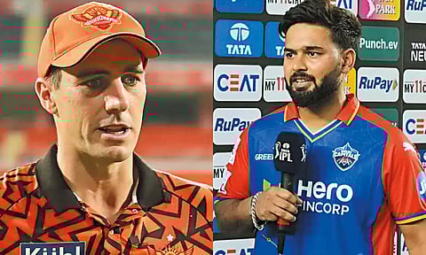 ஐதராபாத் கேப்டன் கம்மின்ஸ் - டெல்லி கேப்டன் ரிஷப் பண்ட்