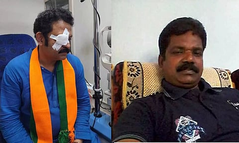 எதிர்க்கட்சியினர் தாக்கியதாக நாடகமாடிய பாஜக வேட்பாளர்- பாஜக தொண்டர் கைது