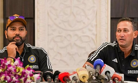 20 ஓவர் உலக கோப்பை போட்டி இந்திய அணி தேர்வு குறித்து ரோகித் சர்மா-அகர்கர் ஆலோசனை