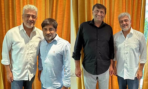 அஜித்குமாரை சந்தித்து பிறந்தநாள் வாழ்த்து தெரிவித்த 'குட் பேட் அக்லி' படத்தின் தயாரிப்பாளர்கள்