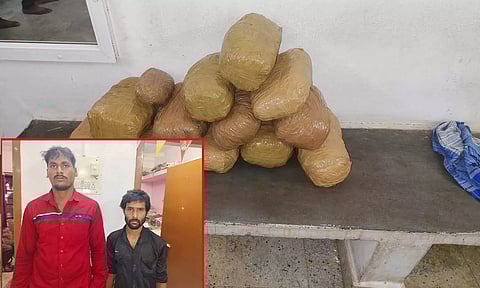 தருமபுரியில் வாகன சோதனையில் 11 கிலோ கஞ்சா கடத்திய ஒடிசாவைச் சேர்ந்த 2 வாலிபர்கள் கைது