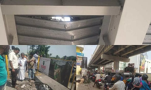 மார்த்தாண்டம் மேம்பாலத்தில் திடீர் உடைப்பு