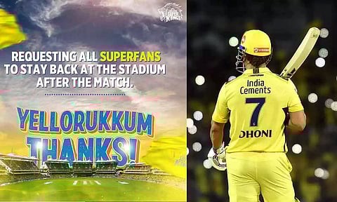 'சேப்பாக்கம் மைதானத்தில் ரசிகர்களுக்கு சர்ப்ரைஸ் இருக்கு' - ட்வீட் போட்ட சிஎஸ்கே அணி