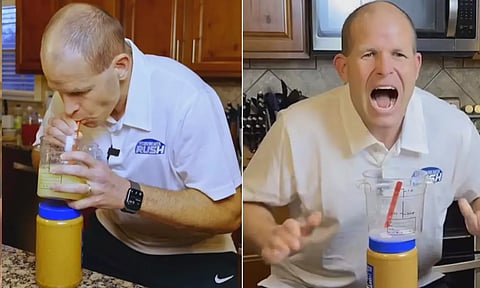 1 லிட்டர் லெமன் ஜூஸை 13.64 வினாடிகளில் குடித்து கின்னஸ் சாதனை.. வைரல் வீடியோ