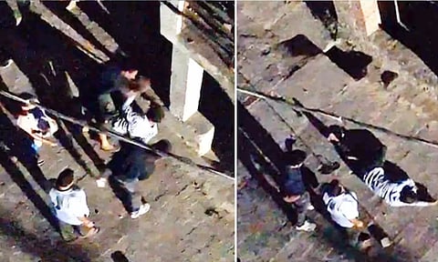 பணத் தகராறில் மாடியில் இருந்து துண்டுக் கட்டாக தூக்கி வீசப்பட்ட நபர்.. பரபரப்பு வீடியோ